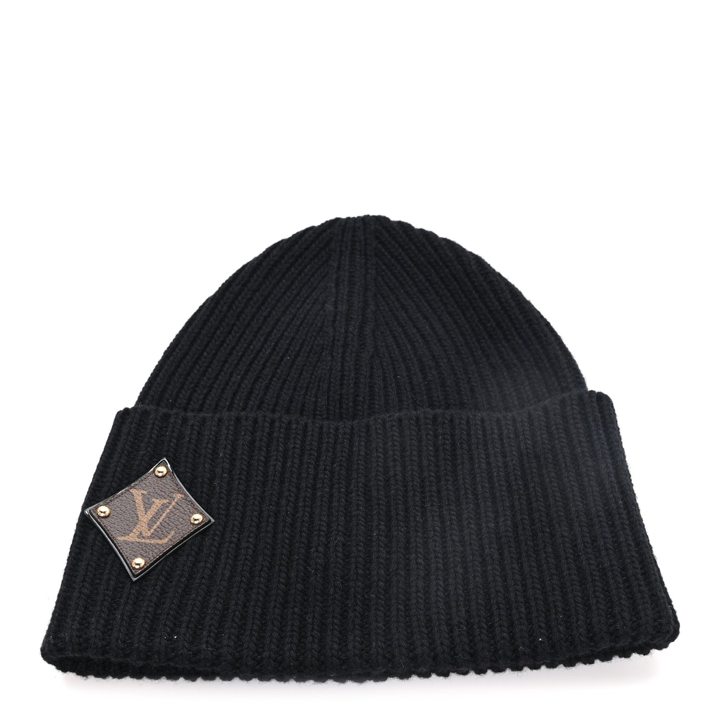 Wool LV initials Monogram Beanie Hat Black