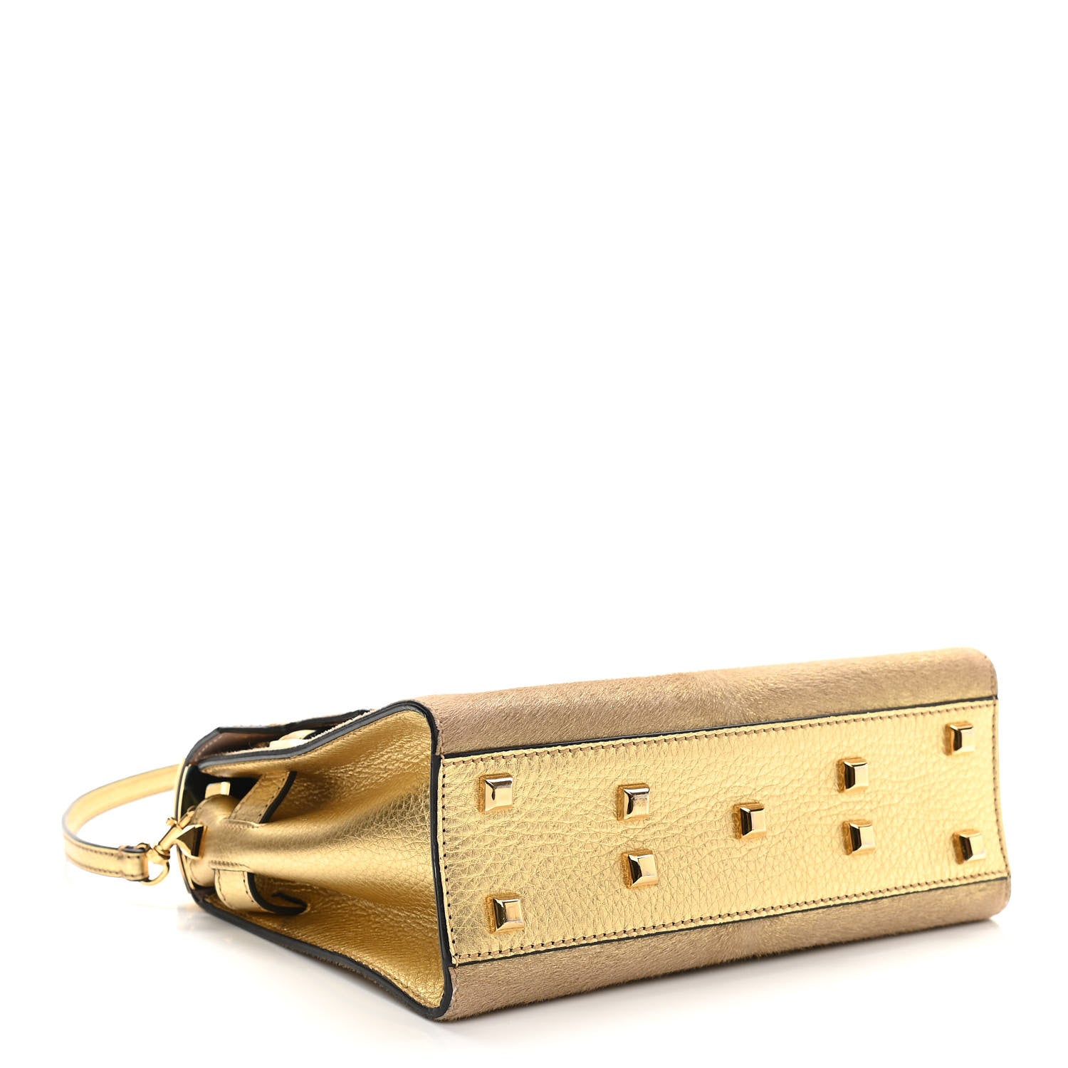 Valentino Garavani Metallic Calf Hair Small My Rockstud Frame Bag Gold 4 of 19