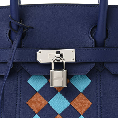 Hermes Swift Epsom Tressage Birkin 30 Bleu Encre Bleu Du Nord Gold 8 of 10