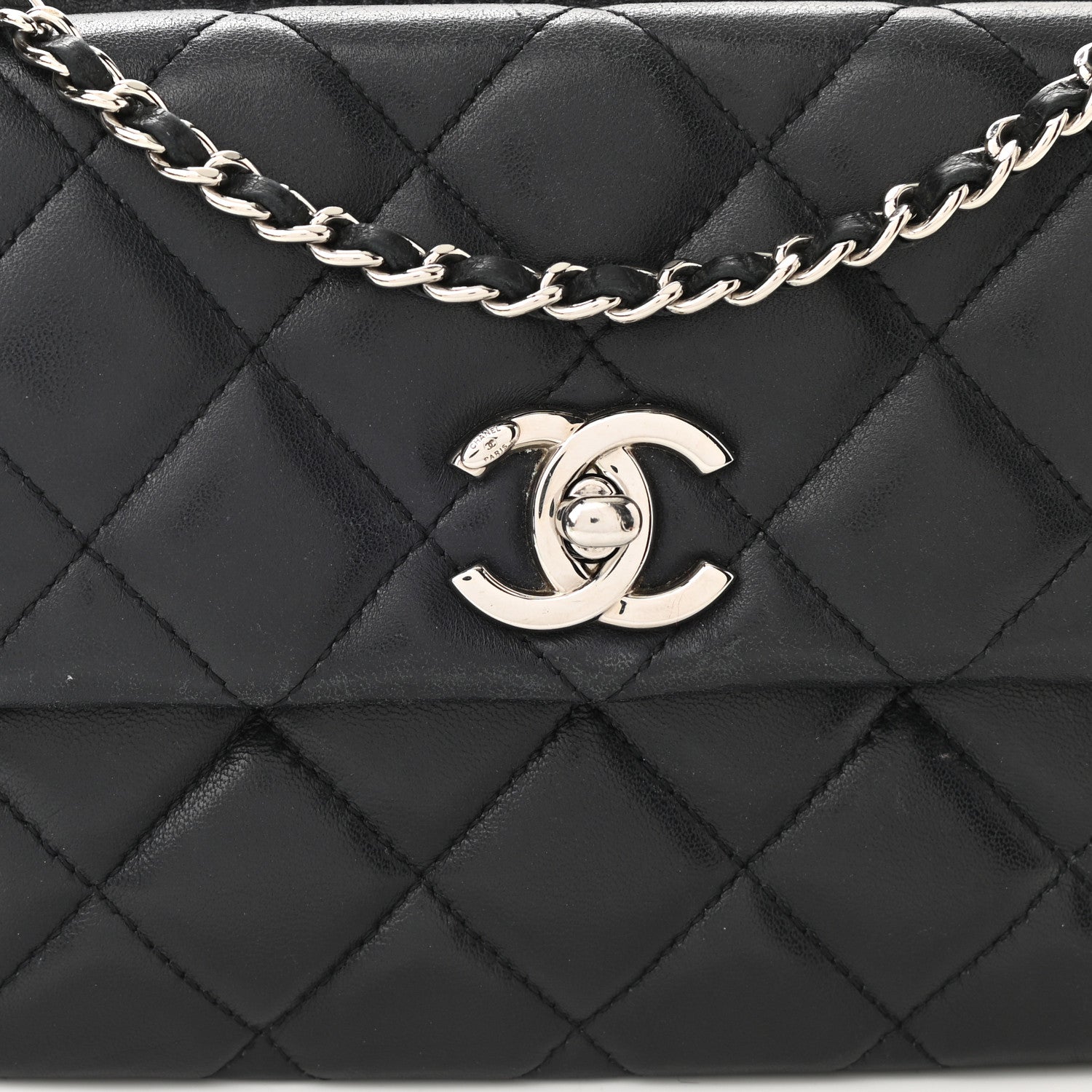 Chanel Lambskin Quilted Daily Zippy Crossbody Black 7 of 13