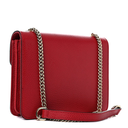 Gucci Dollar Calfskin Small Interlocking G Shoulder Bag Red 3 of 16