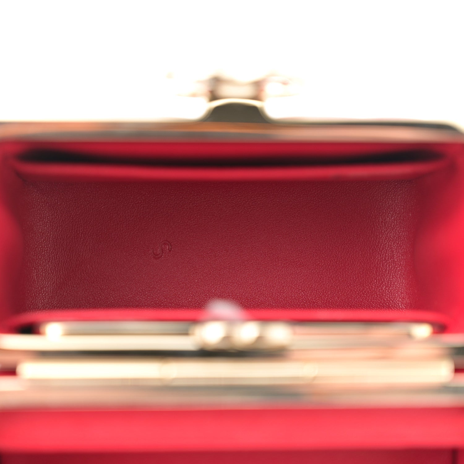 Chanel Lambskin Quilted Small Box With Chain Red 6 of 11