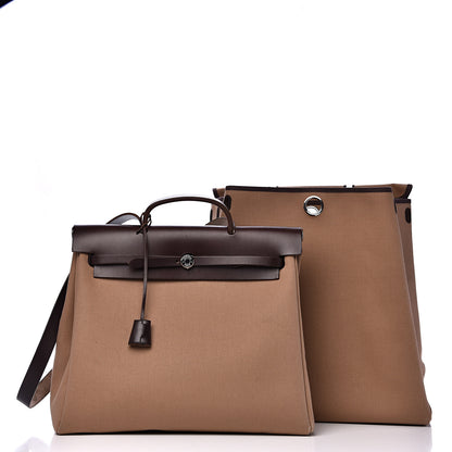 Hermes Toile Vache Hunter Herbag 39 GM Etoupe Ebene 2 of 14