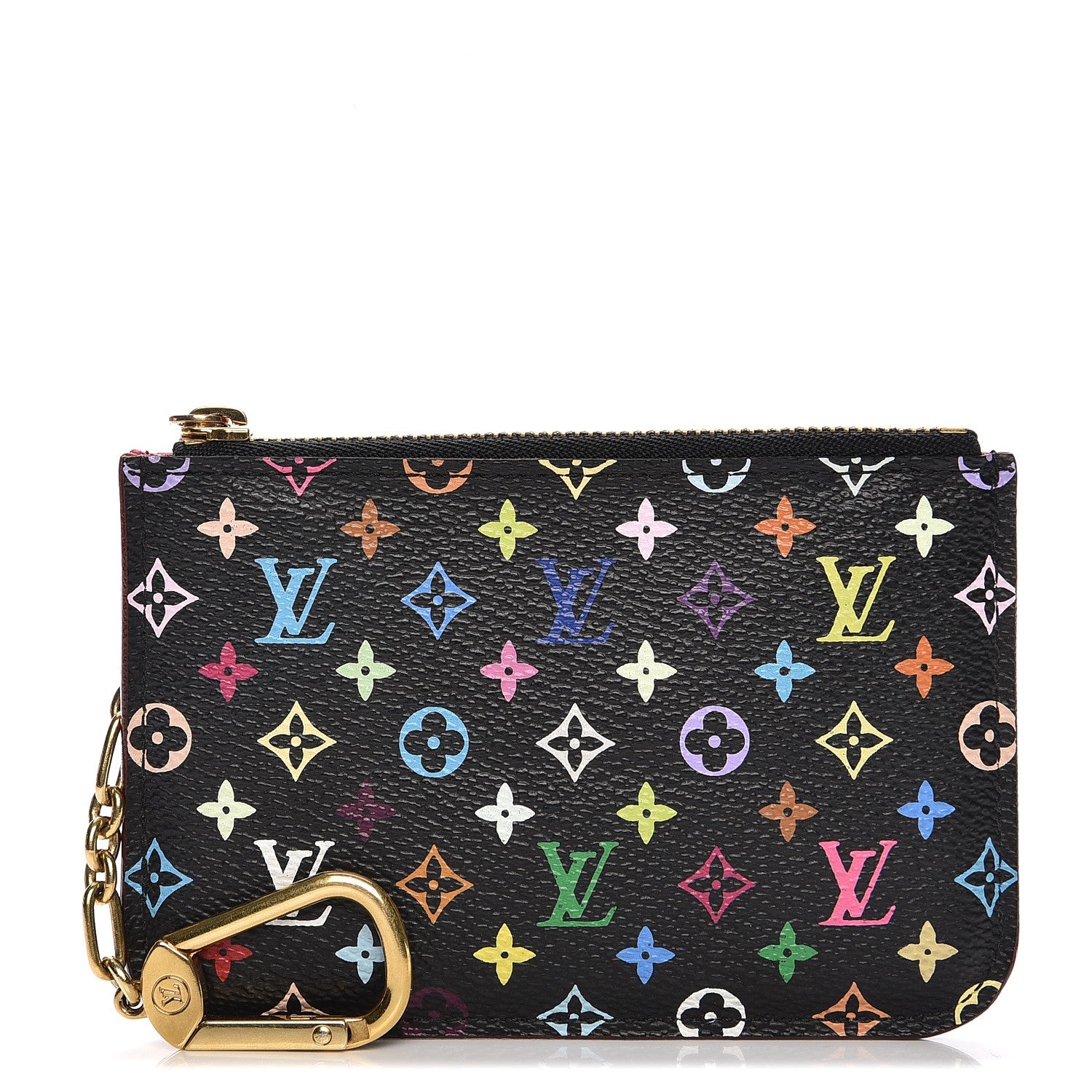 Louis Vuitton Monogram Multicolor Key Pouch Black Grenade 1 of 7