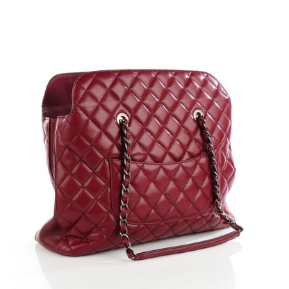 Chanel Caviar Quilted City Shopping Tote Dark Red 4 of 18