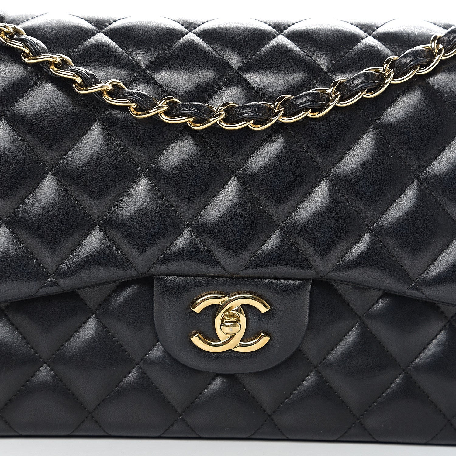 Chanel Lambskin Quilted Jumbo Double Flap Black 12 of 12