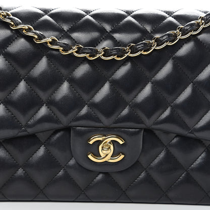 Chanel Lambskin Quilted Jumbo Double Flap Black 12 of 12