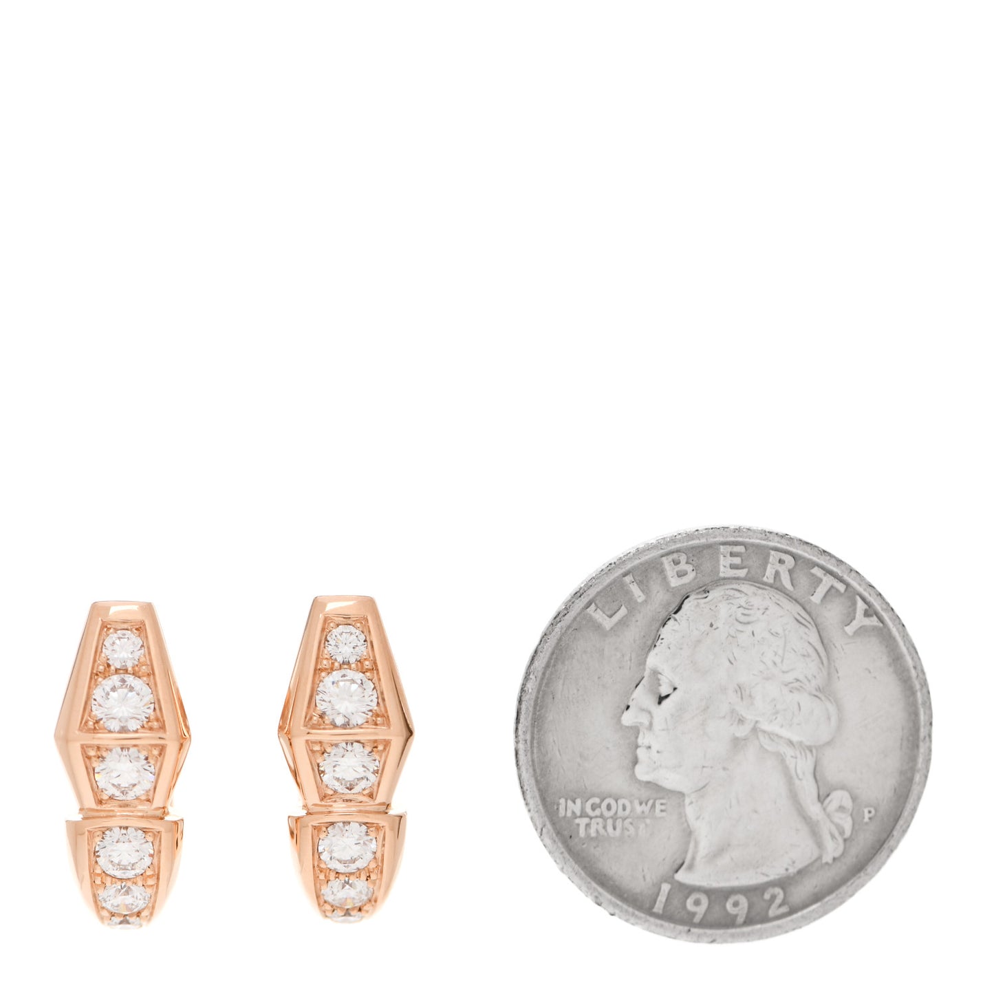 18K Rose Gold Diamond Serpenti Viper Earrings