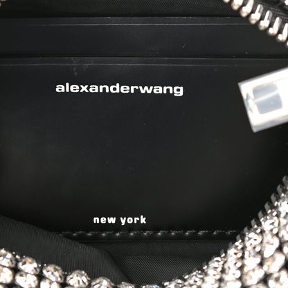 Alexander Wang Mesh Crystal Rhinestone Mini Heiress Pouch Black Silver 6 of 9