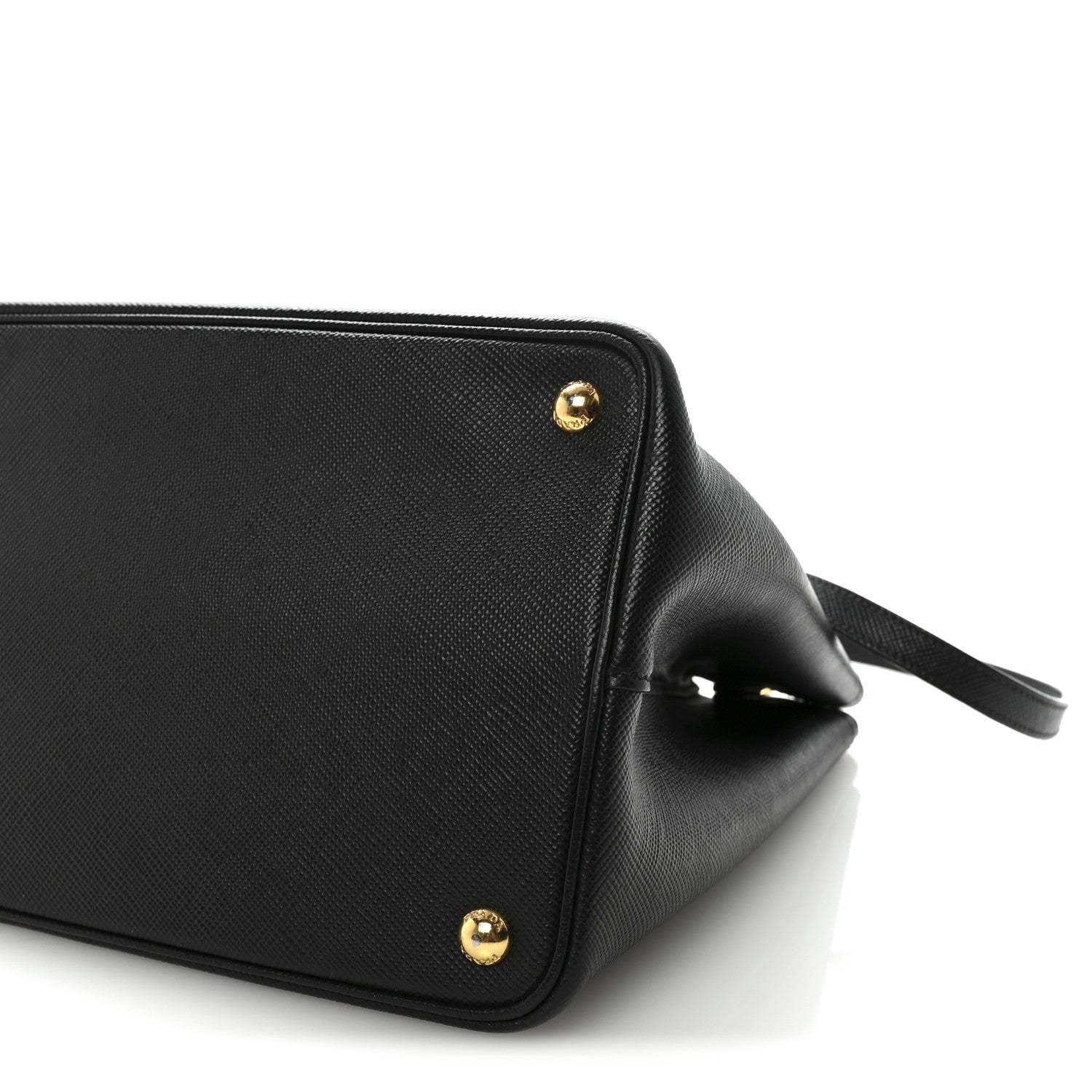 Prada Saffiano Cuir Large Double Bag Black Fuoco 9 of 9
