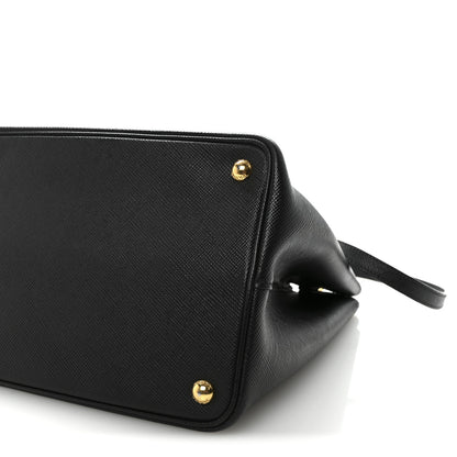 Prada Saffiano Cuir Large Double Bag Black Fuoco 9 of 9