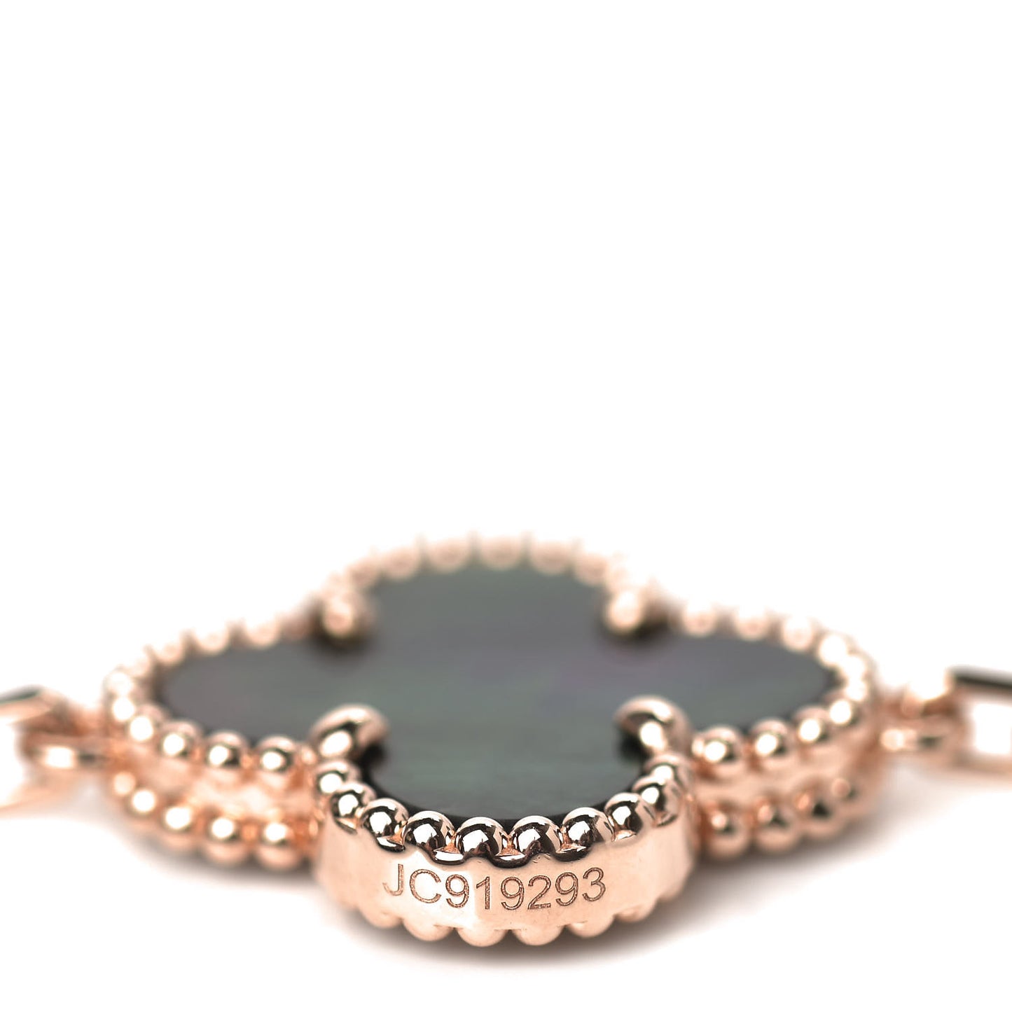 18K Rose Gold Gray Mother of Pearl 5 Motifs Vintage Alhambra Bracelet