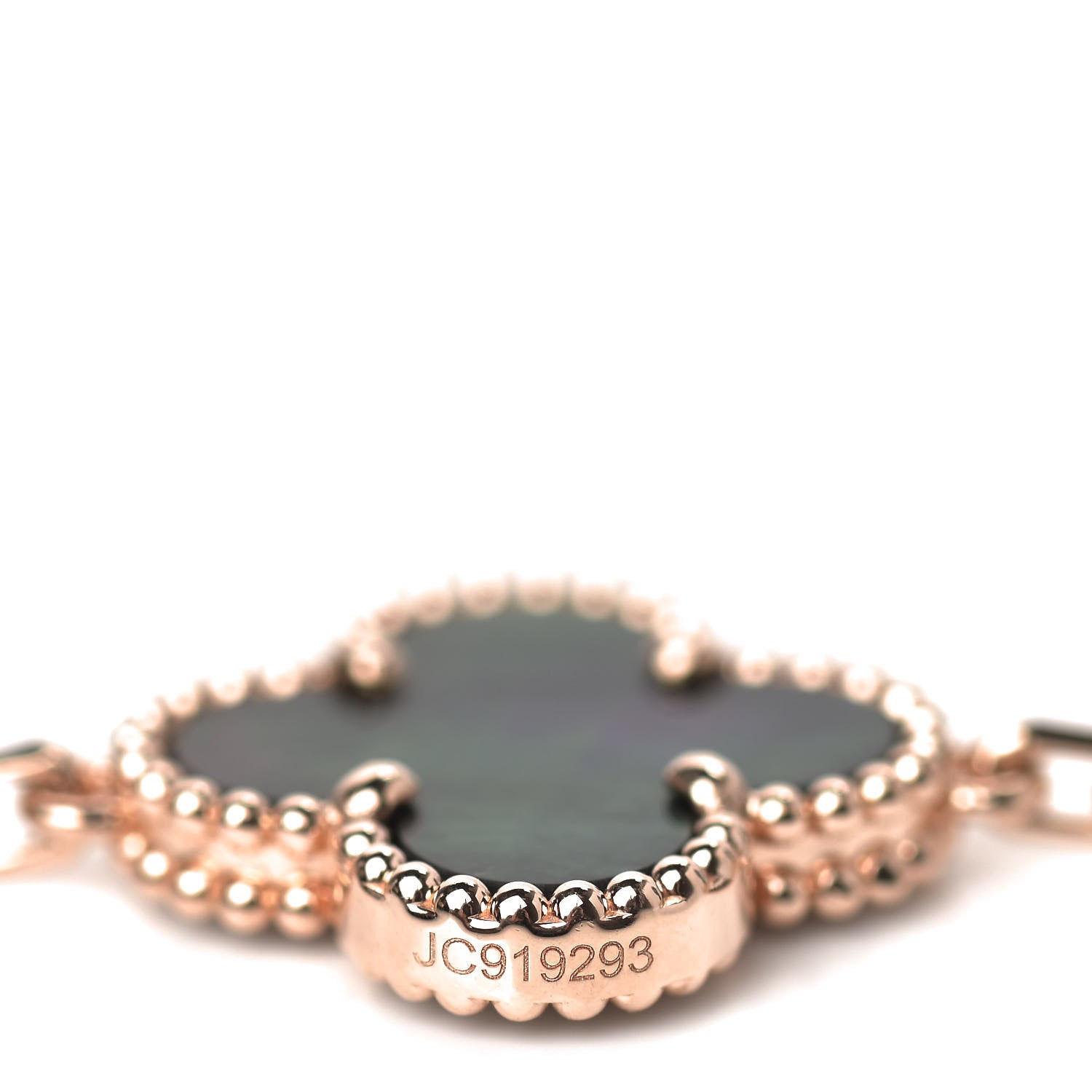 Van Cleef & Arpels 18K Rose Gold Gray Mother of Pearl 5 Motifs Vintage Alhambra Bracelet 5 of 6