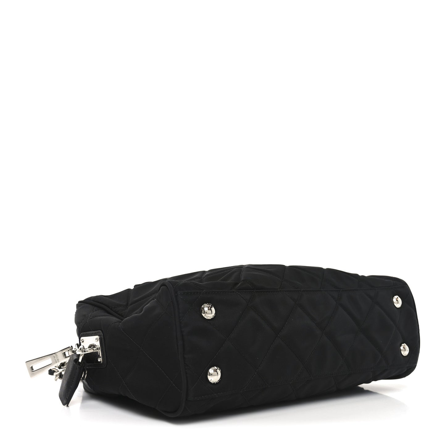 Nylon Tessuto Impuntu Quilted Shoulder Bag Black