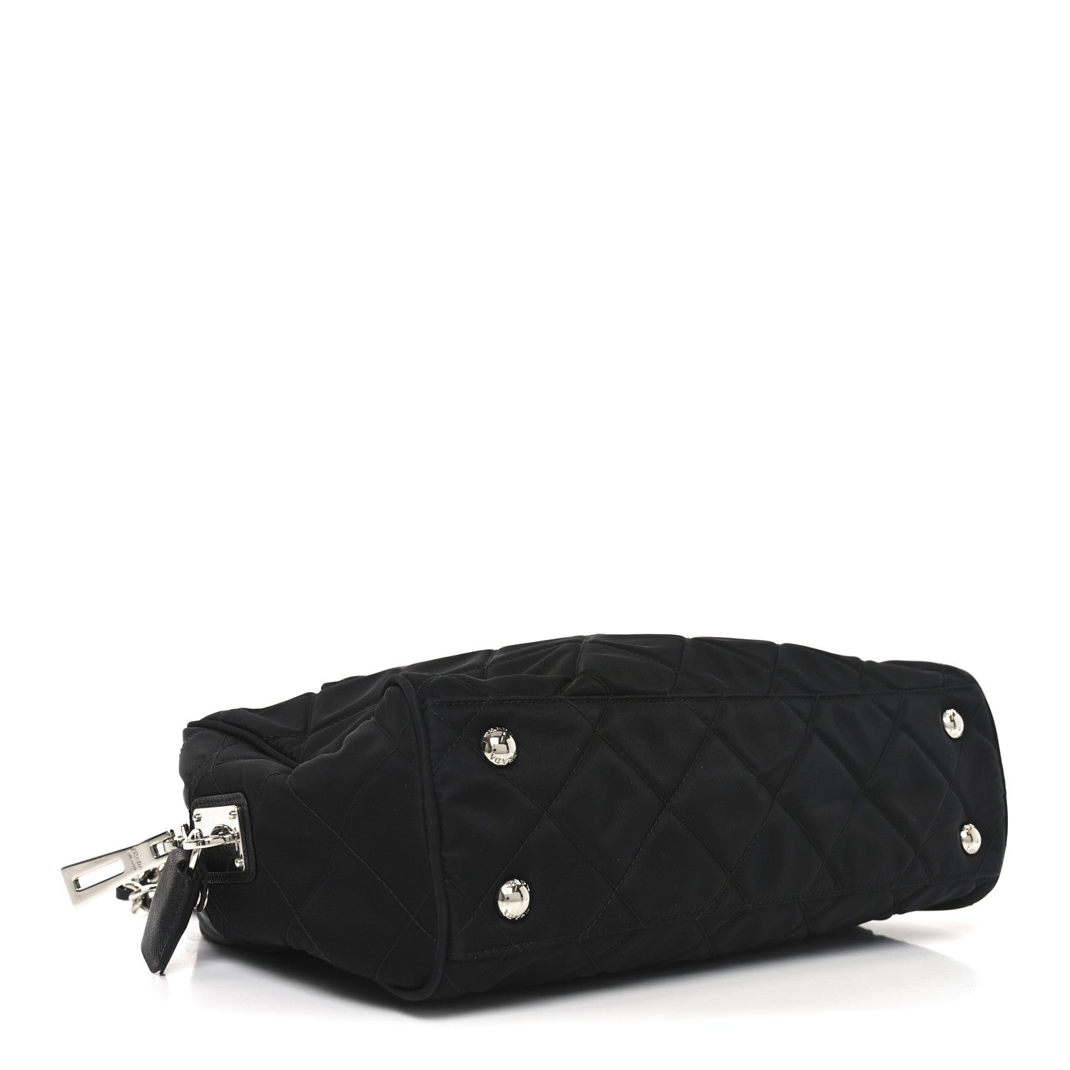 Prada Nylon Tessuto Impuntu Quilted Shoulder Bag Black 4 of 9