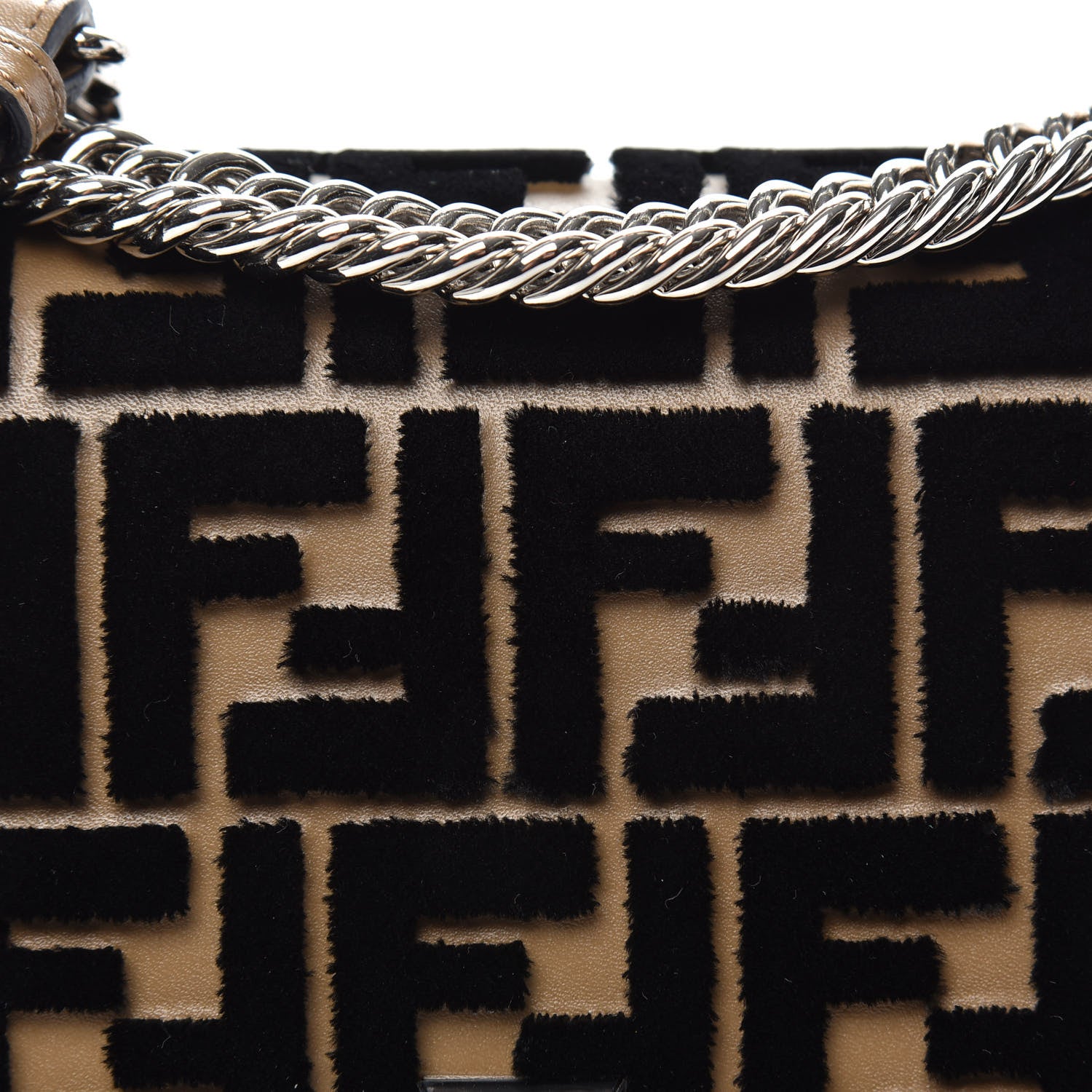 Fendi Calfskin FF Reloaded Small Kan I Shoulder Bag Maya Black 11 of 11