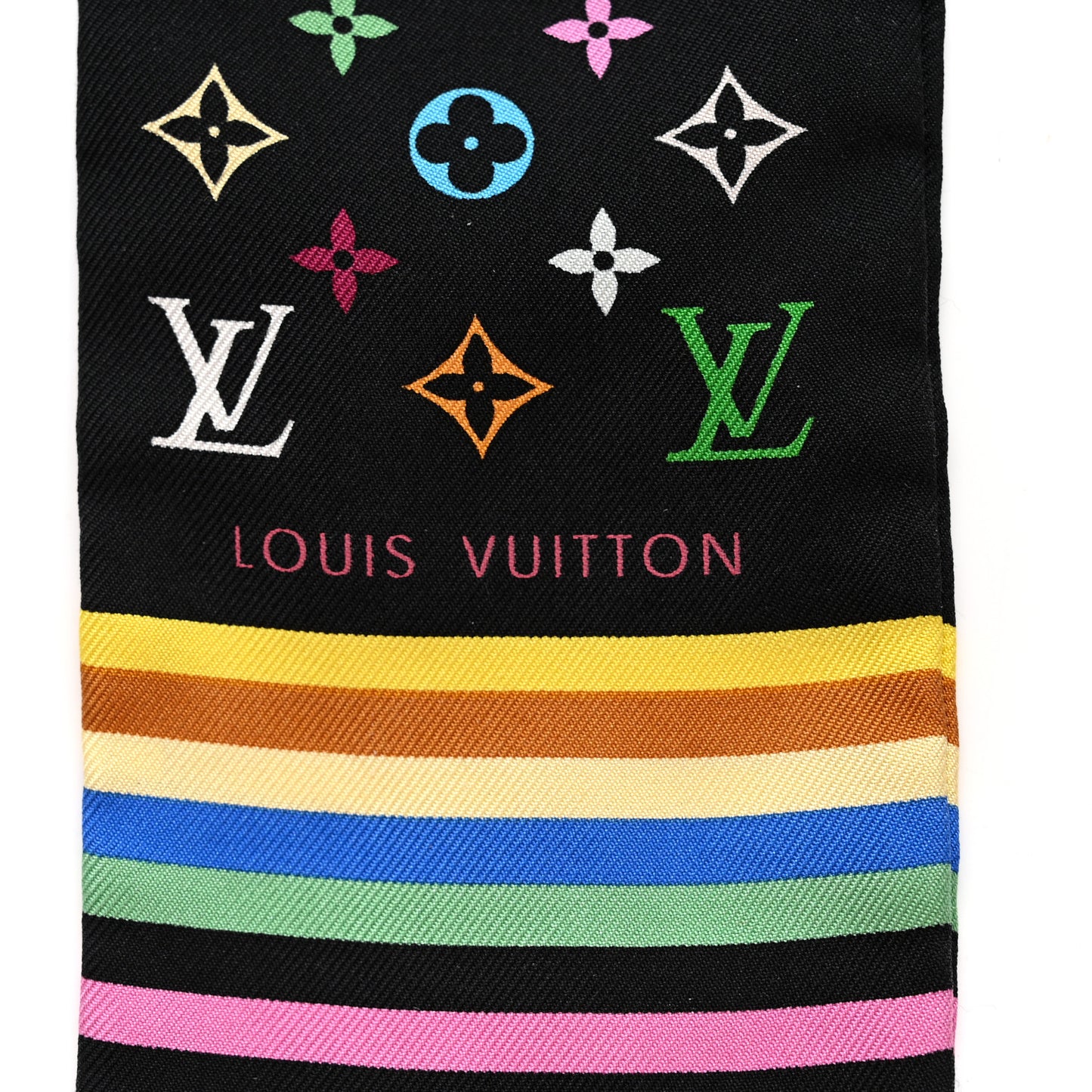 Silk Monogram Multicolor Bandeau Black