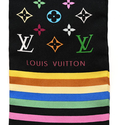Louis Vuitton Silk Monogram Multicolor Bandeau Black 4 of 5