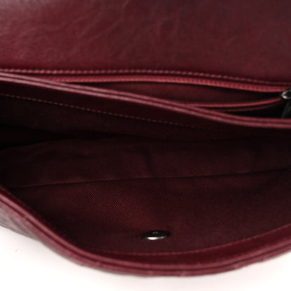 Chanel Crumpled Lambskin Quilted Medium Single Flap Burgundy 5 of 10