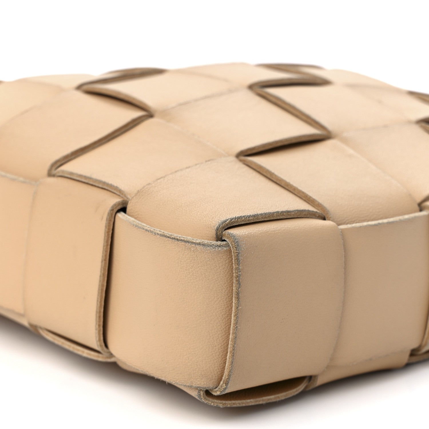 Bottega Veneta Lambskin Maxi Intrecciato Cassette Messenger Almond 11 of 12