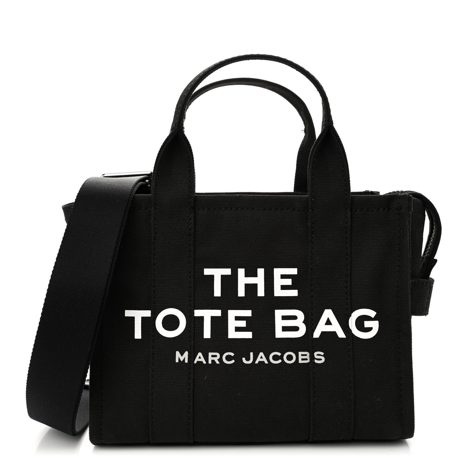 Marc Jacobs Cotton Canvas Small The Traveler Tote Bag Black 1 of 11