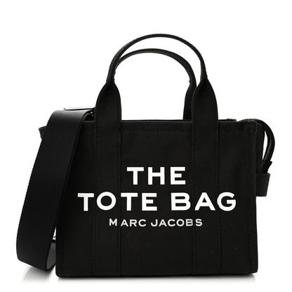 Marc Jacobs Cotton Canvas Small The Traveler Tote Bag Black 1 of 11