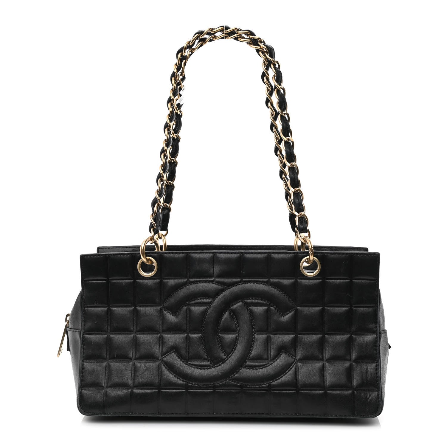 Chanel Calfskin Quilted CC Chocolate Bar Shoulder Bag Black 1 of 14