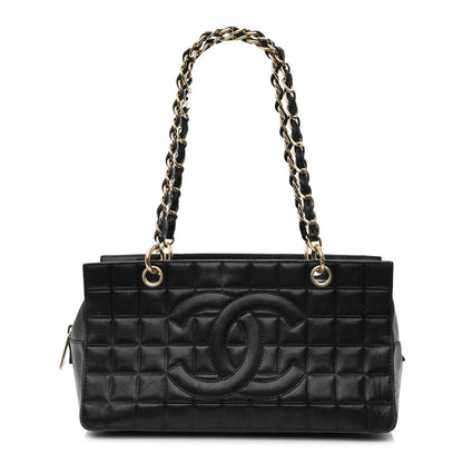 Chanel Calfskin Quilted CC Chocolate Bar Shoulder Bag Black 1 of 14