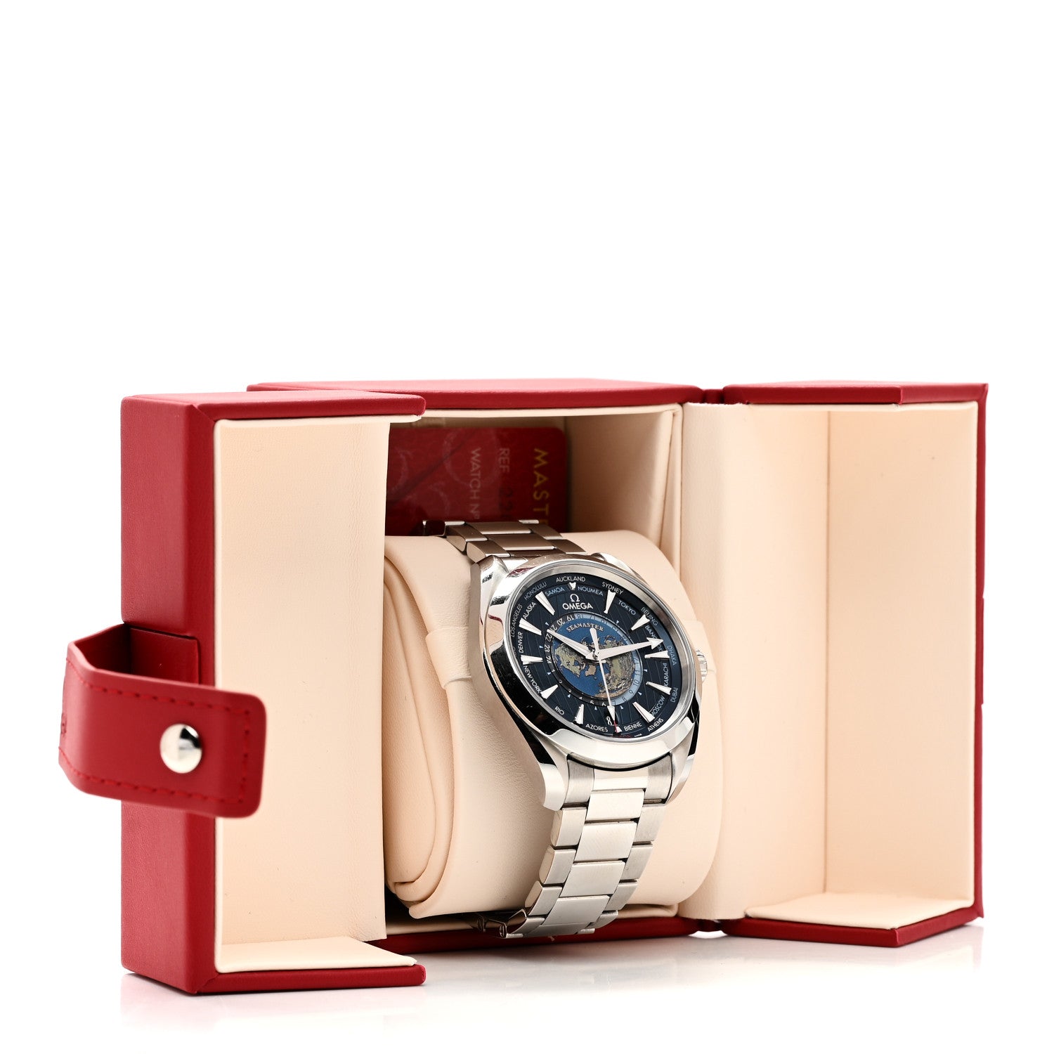 Omega Stainless Steel 43mm Seamaster Aqua Terra World Time Chronometer Automatic Watch Blue 220.10.43.22.03.001 5 of 5