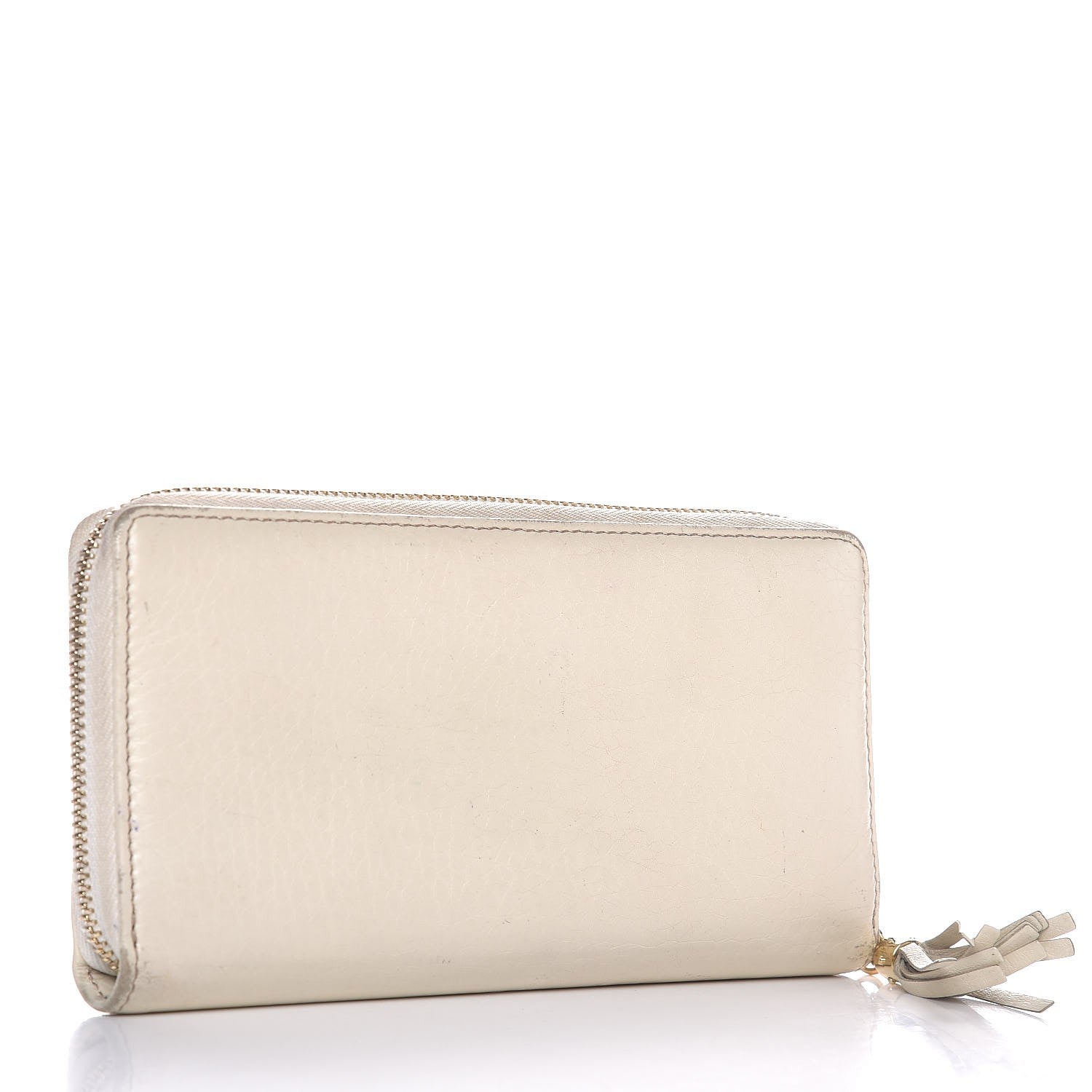 Gucci Pebbled Calfskin Soho Zip Around Wallet Off White 3 of 15