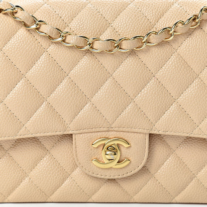 Chanel Caviar Quilted Medium Double Flap Beige 7 of 20