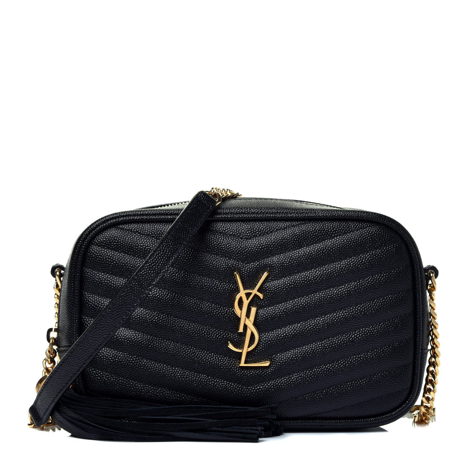 Saint Laurent Grain De Poudre Matelasse Monogram Mini Lou Camera Bag Black 1 of 9