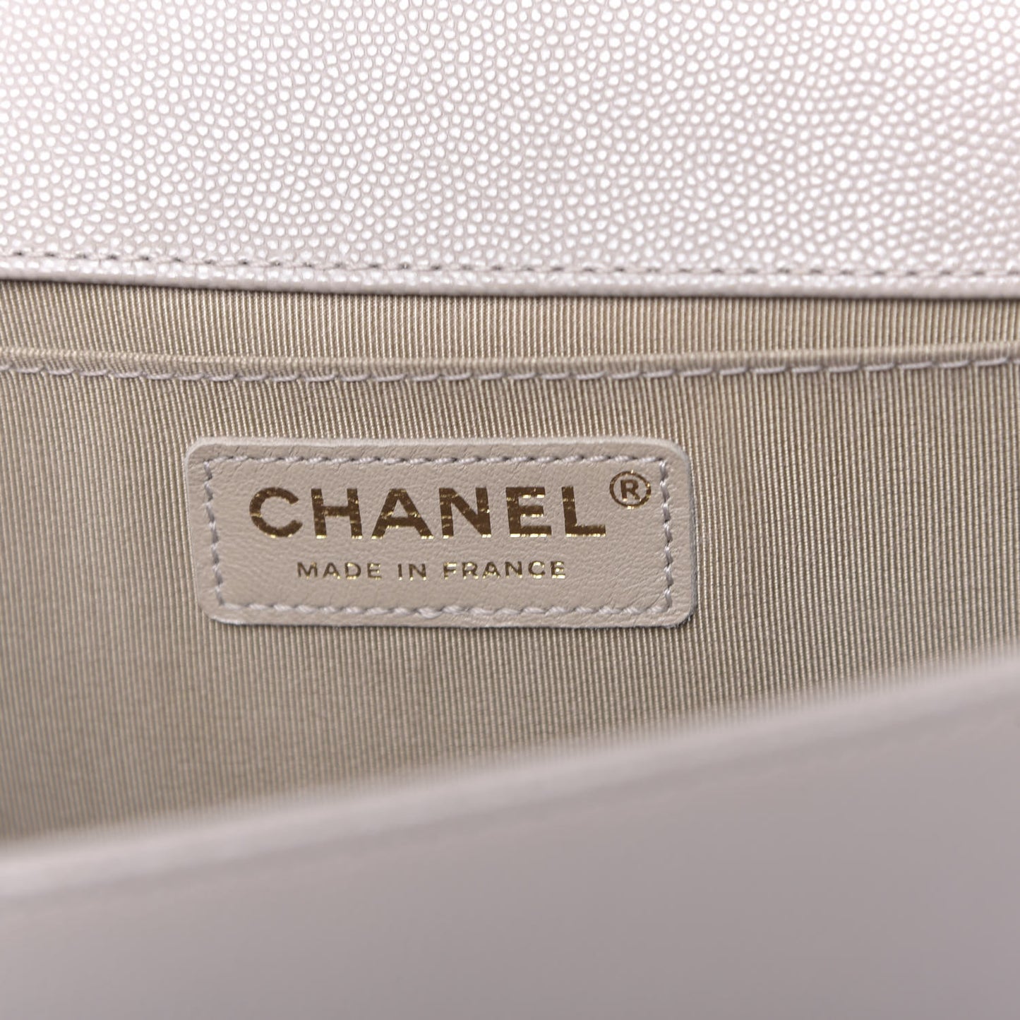 Caviar Quilted Medium Boy Flap Dark Beige