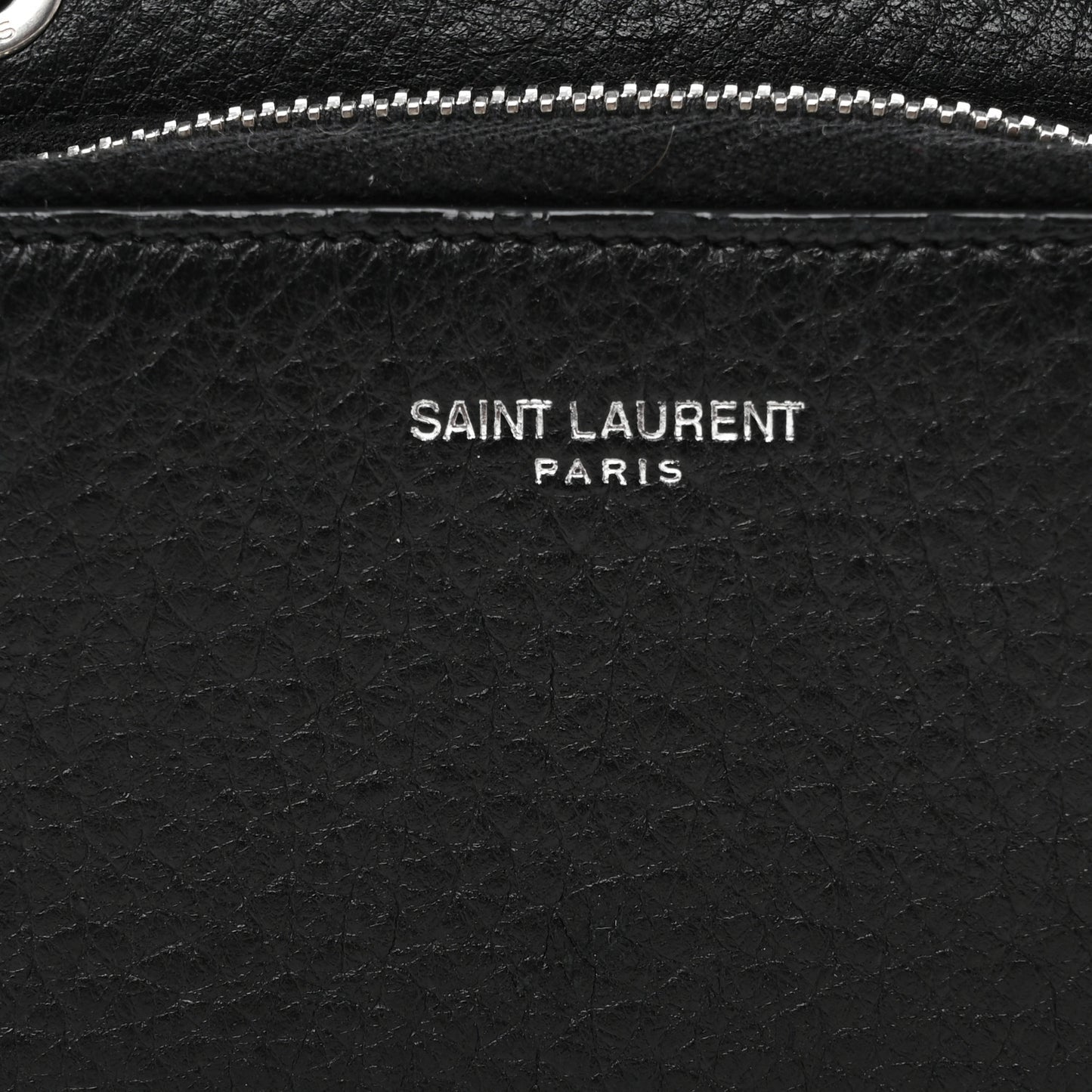 Calfskin Zip Lanyard Wallet Black