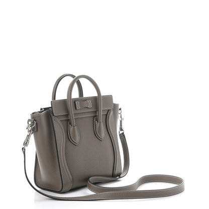 Celine Drummed Calfskin Nano Luggage Souris 3 of 8