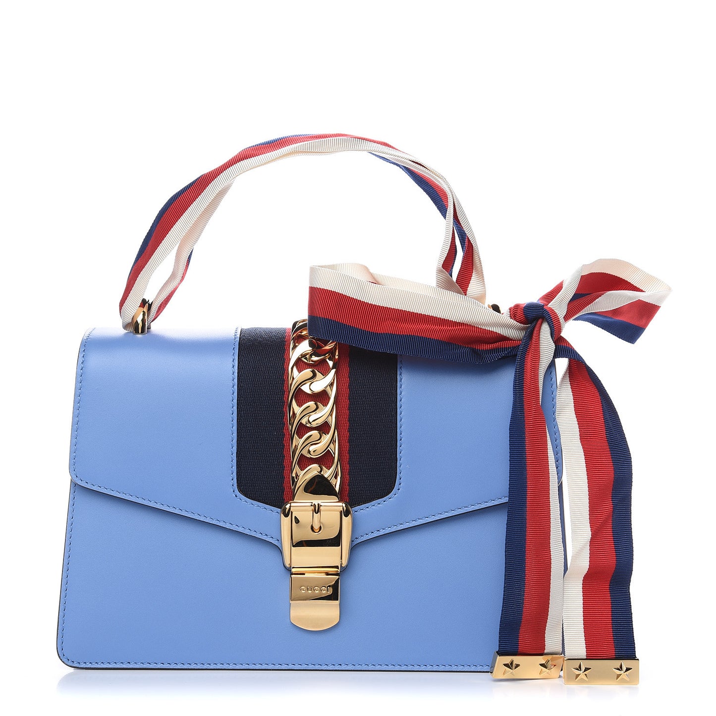 Calfskin Small Sylvie Shoulder Bag Clear Sky Blue