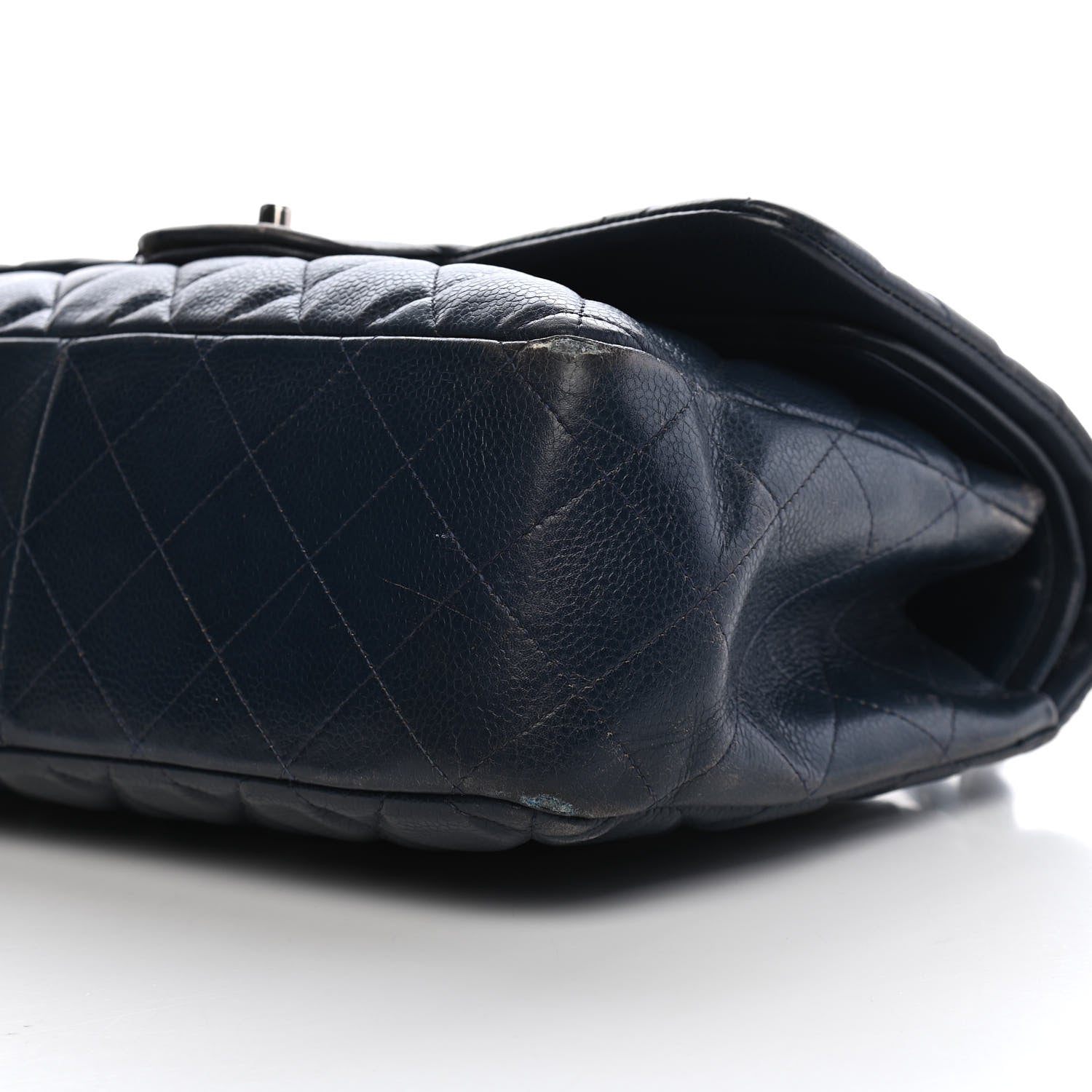 Chanel Caviar Quilted Jumbo Double Flap Navy 10 of 15