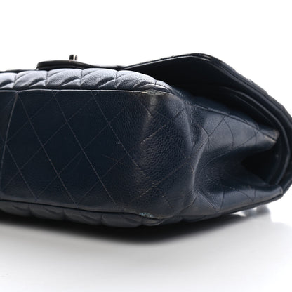 Chanel Caviar Quilted Jumbo Double Flap Navy 10 of 15