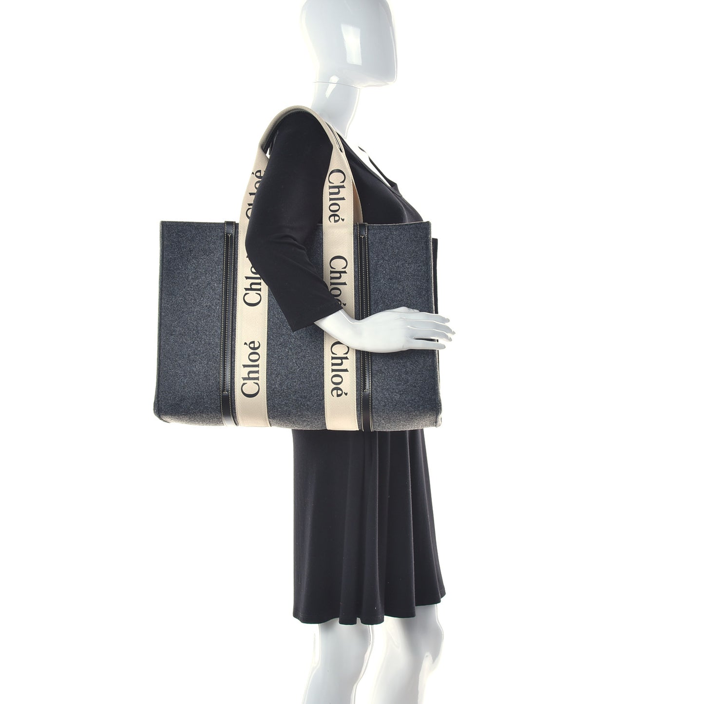 Felt Large Woody Ribbon Tote Cashmere Grey