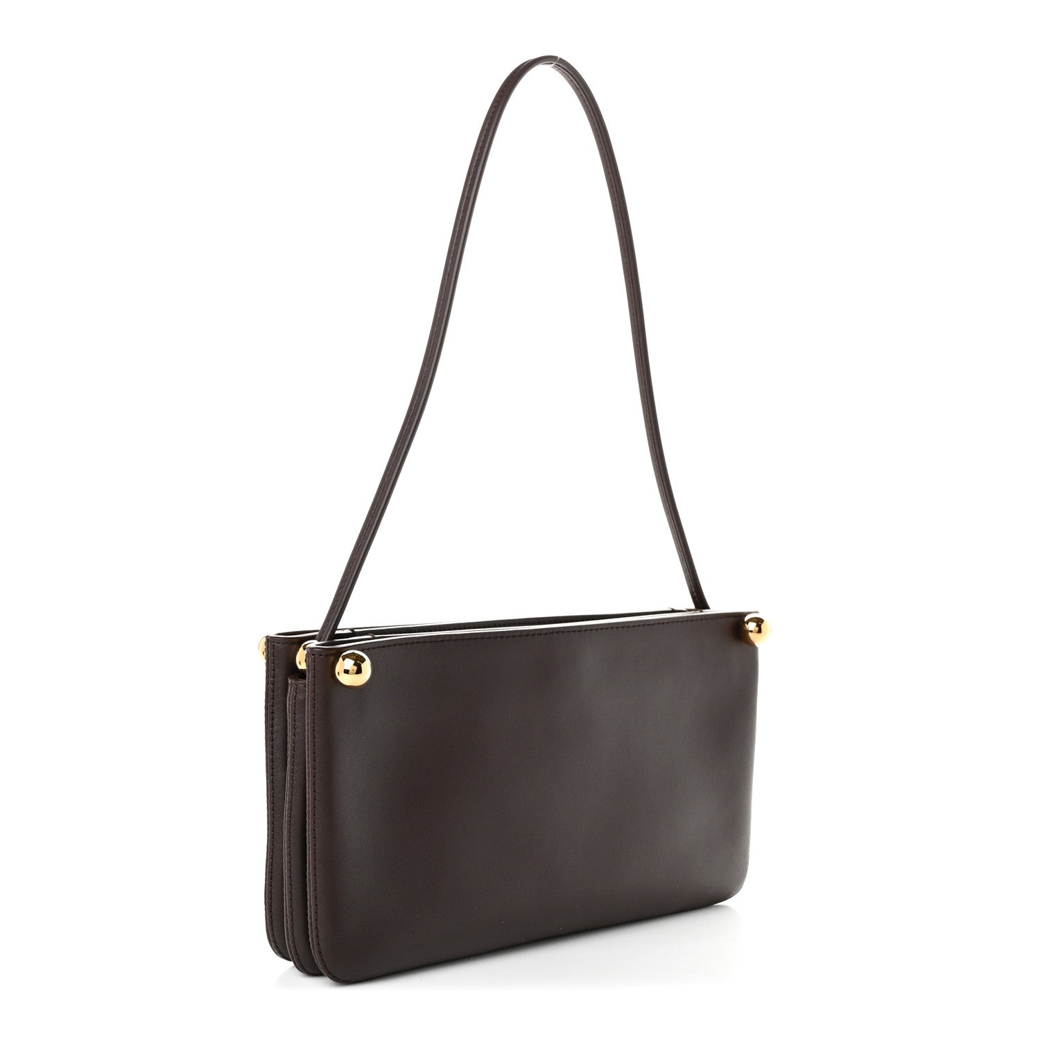 Chanel Calfskin Chick Studs Clutch Dark Brown 3 of 10