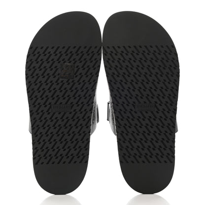 Hermes Calfskin Womens Chypre Sandals 39.5 Black 5 of 9