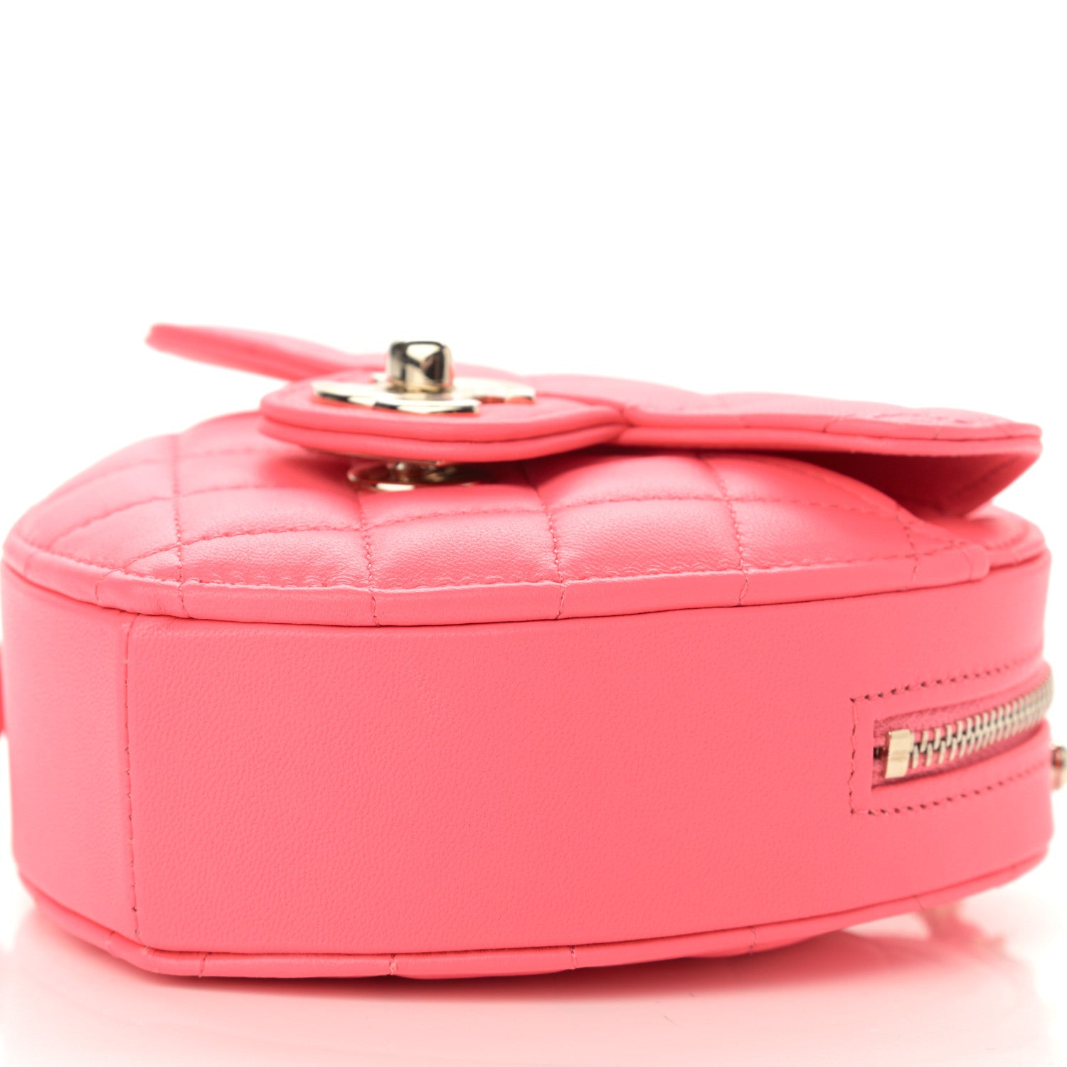 Chanel Lambskin Quilted CC In Love Heart Clutch With Chain Pink 10 of 11