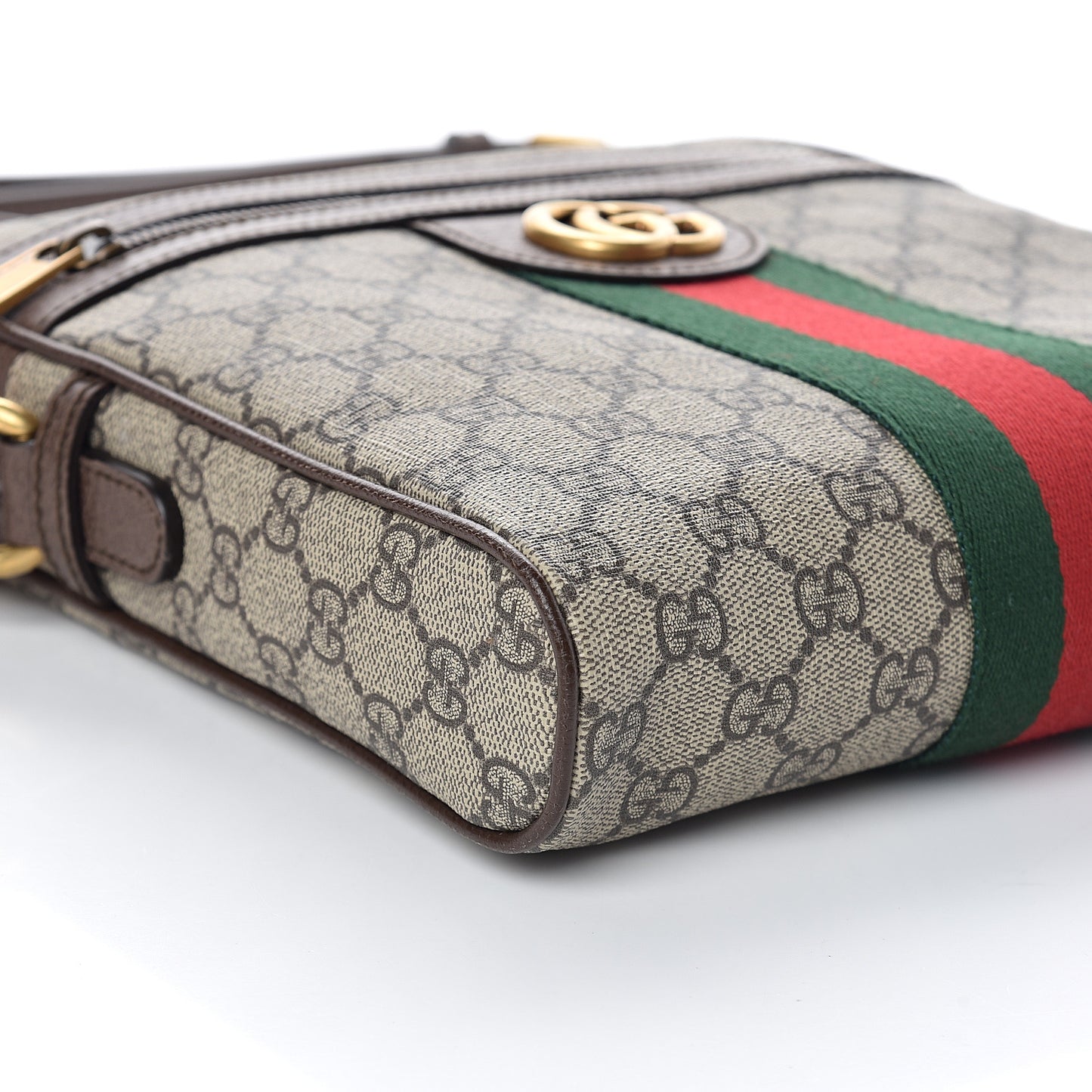 GG Supreme Monogram Web Small Ophidia Messenger Bag Brown