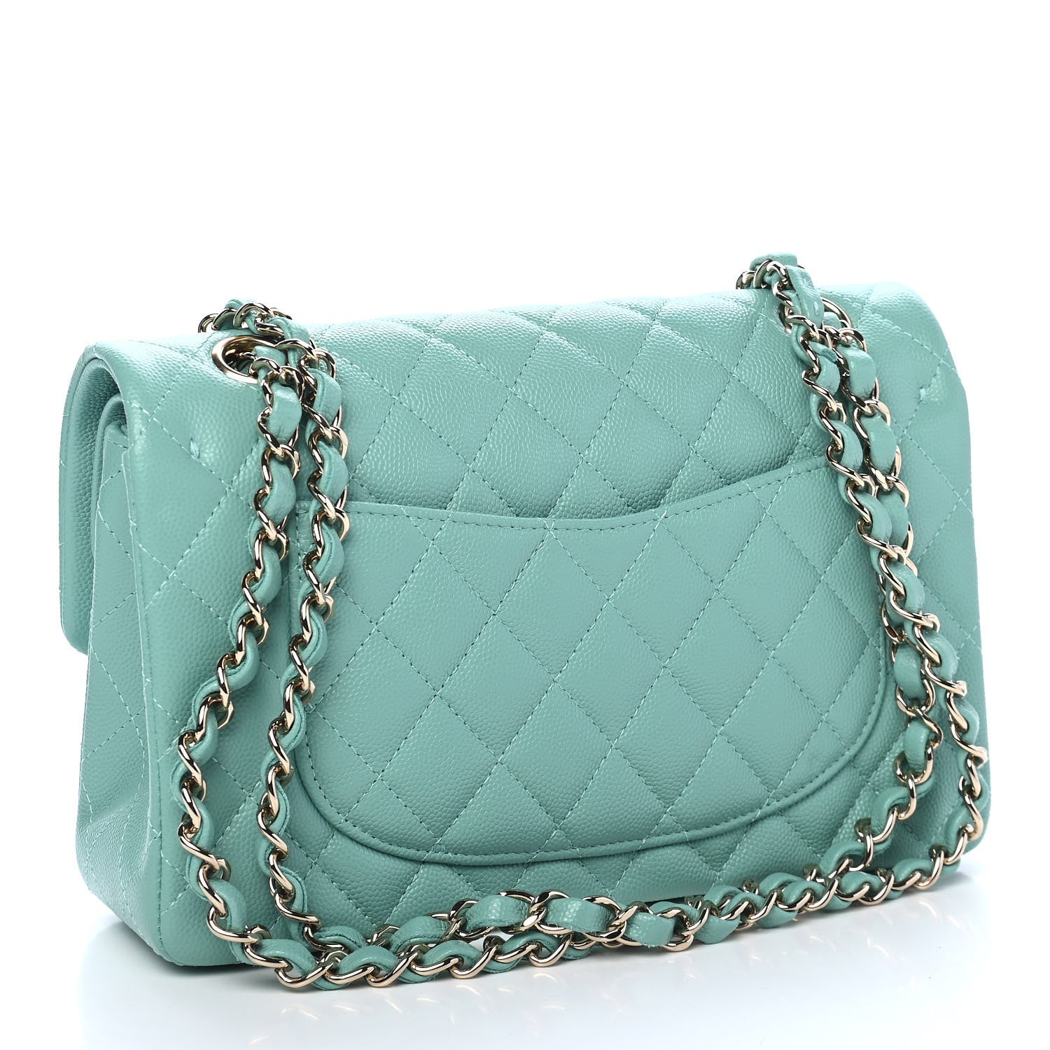 Chanel Caviar Quilted Small Double Flap Light Green 2 of 9