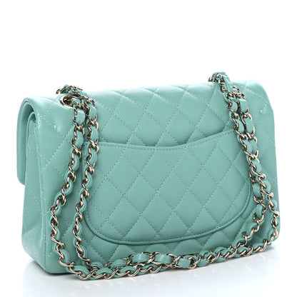 Chanel Caviar Quilted Small Double Flap Light Green 2 of 9