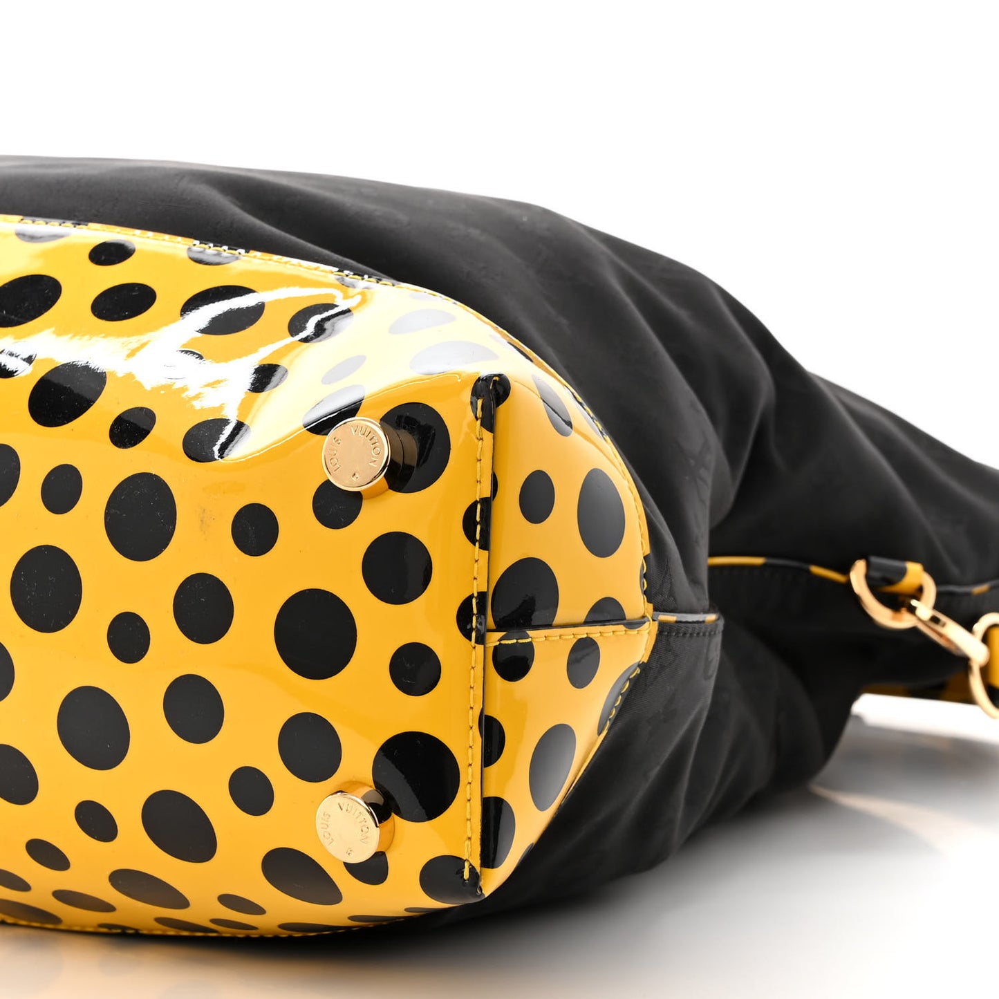 Nylon Monogram Kusama Infinity Dots Lockit GM Black Yellow