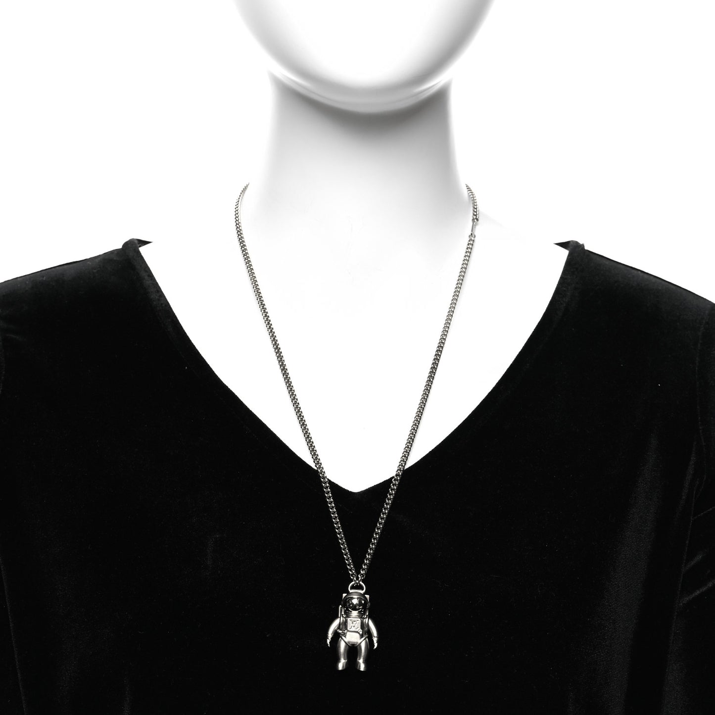 Palladium Galaxy Astronaut Necklace Silver