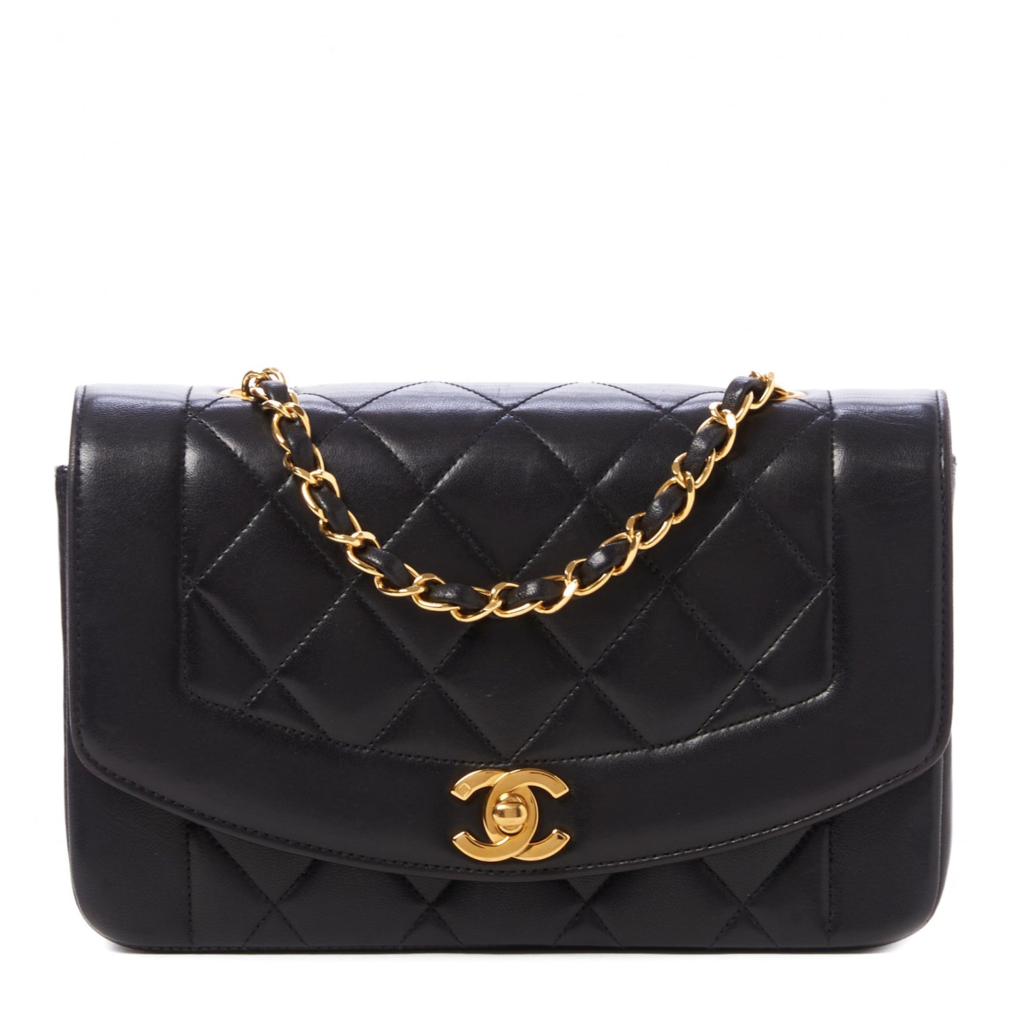 Lambskin Quilted Small Single Flap Black