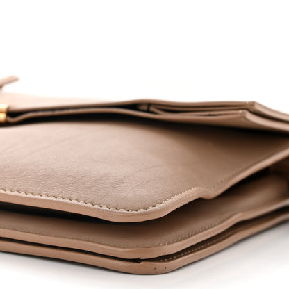 Celine Lambskin Clasp Clutch Foldover Bag Beige 10 of 11