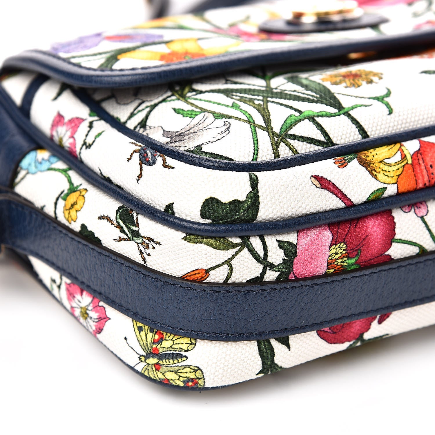 Gucci Canvas Flora Floral Shoulder Bag White Blue Agata Mulitcolor 8 of 11